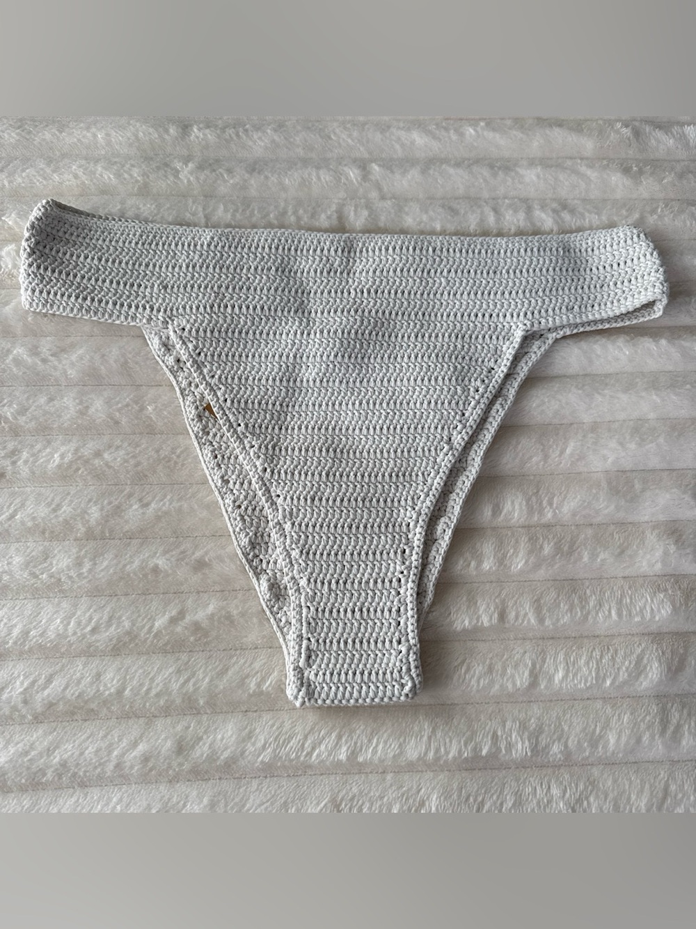 NWT SKIMS Crochet Swim Bikini Bottoms White Textured 3X Size